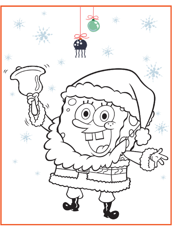 Kids-n-fun.com | Coloring page Spongebob Christmas Spongebob Santa